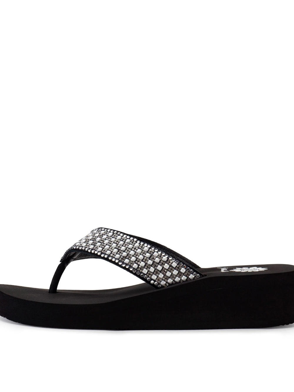 YELLOW BOX SANCHA BLACK WEDGE GENUINE LEATHER SANDALS MEDIUM WIDTH NEW IN BOX